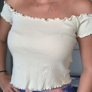 Brandy Melville off the shoulder yellow top
